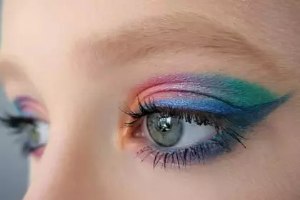 Rainbow color eye makeup